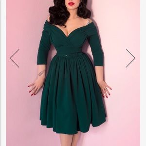STARLET SWING DRESS IN HUNTER GREEN - VIXEN BY MICHELINE PITT